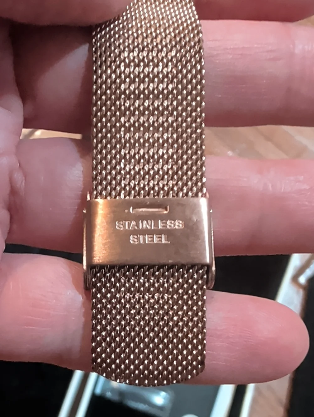 MVMT Boulevard Black Marble Rose Gold Mesh Strap Watch - Black Dial